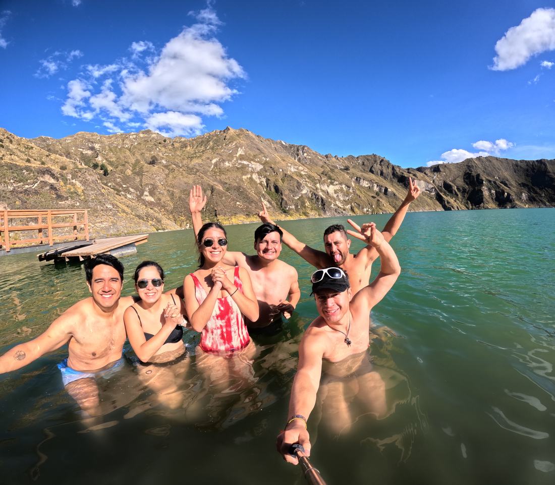 The team at Quilotoa crater
